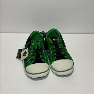 Kids Green & Black Slip-On Style Tennis Slippers